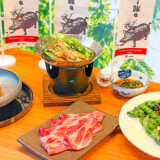 軽井沢のレストラン3店舗のアグー豚料理と沖縄アグー豚の幟を合成した告知画像